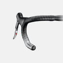 Cinta de manubrio Velo Store Mx Ciclovation Advanced Leather Touch negra con diseño degradado y tapones Vortex