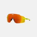 Gafas de ciclismo Velo Store Mx Koo Supernova con lente espejada naranja y montura ultraligera en color amarillo neón