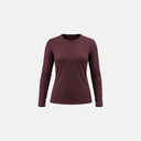 Jersey de ciclismo manga larga Velocio Delta TRAIL para mujer en color burdeos con tejido técnico transpirable