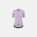 Jersey de ciclismo para mujer Velo Store Mx en color lila, diseño anatómico de manga corta y tejido transpirable.