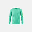Jersey de ciclismo Velo Store Mx Velocio Ultralight de manga larga en color verde menta con detalles amarillos.