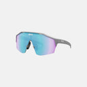 Lentes deportivos Koo Alibi de Velo Store Mx con montura gris y lente Zeiss reflectante azul y violeta