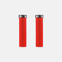 Puños de bicicleta de montaña Deity SLIMFIT rojos con patrón de diamante y abrazaderas negras de Velo Store Mx
