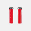 Puños de MTB rojos Deity KNUCKLEDUSTER con diseño ergonómico de caucho TRC y abrazaderas de bloqueo en Velo Store Mx