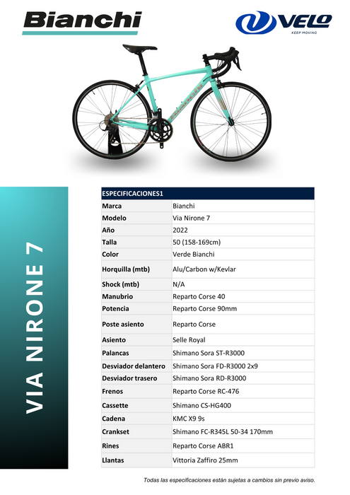 Bicicleta Bianchi Via Nirone 7 29 T-50 (2022)