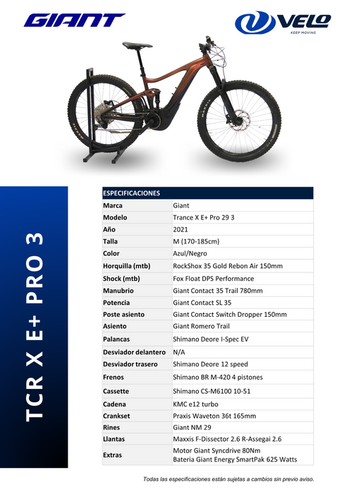Bicicleta Giant Trance X E+ Pro 3 29 T-M (2021)