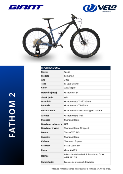 Bicicleta Giant Fathom 2 29 T-M (2021)