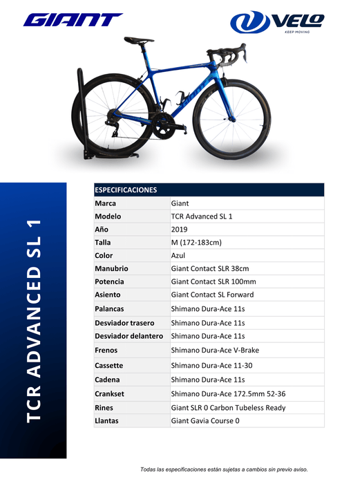 Bicicleta Giant TCR Advanced SL 1 T-M (2019)