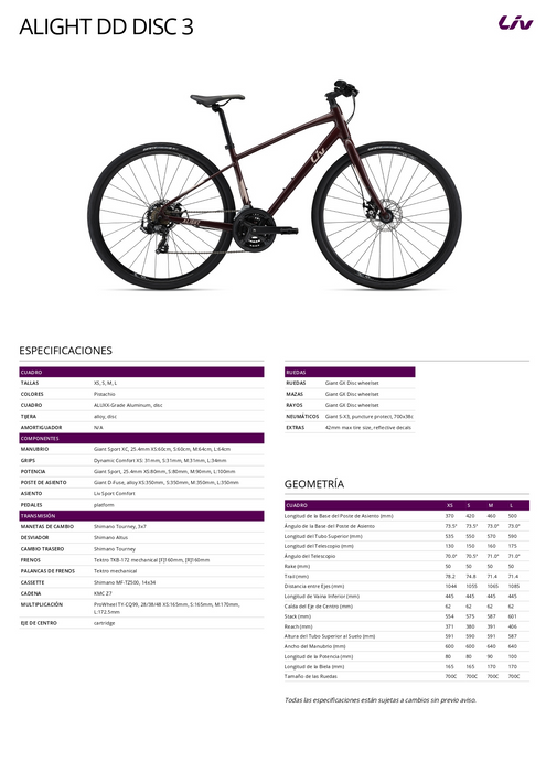 Bicicleta Liv Alight 3 DD Disc T-S (2022)