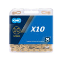 Cadena KMC 10v X10 TI Gold 116E