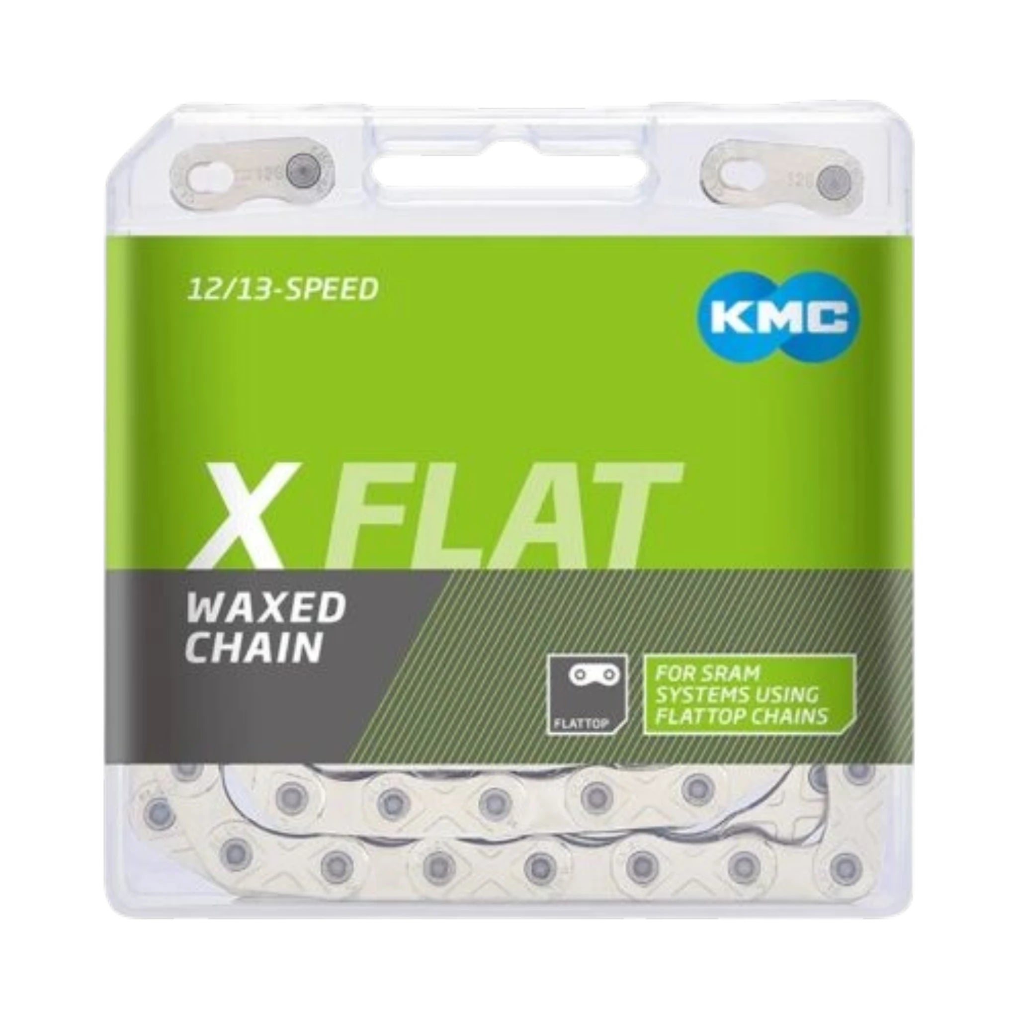 Cadena KMC 12v XFLAT Chain Go WAX Plata 126E