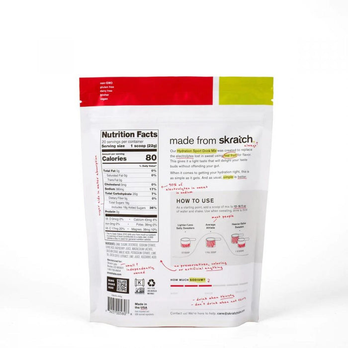 Skratch Labs Hydration Mix - Raspberry Limeade (440 gr) - Velo Store Mx
