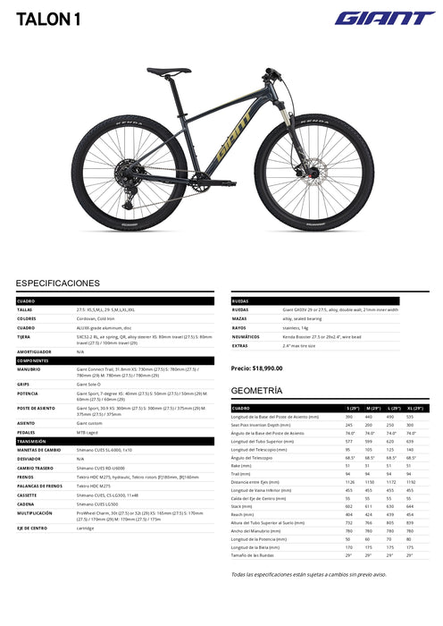 Bicicleta Giant Talon 29 1 (2022)