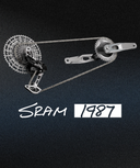 Banner promocional de la nueva transmisión SRAM con cassette y bielas, innovación en ciclismo disponible en VeloStore México