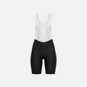 Bib shorts de ciclismo para mujer Velo Store Mx LUXE en color negro con tirantes blancos de malla técnica.