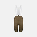Bib shorts para dama Pas Normal Studios Mechanism en color oliva con tirantes de malla blancos para ciclismo de ruta