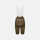 Bib shorts Velo Store Mx Pas Normal Studios Mechanism de color oliva con tirantes blancos y diseño de compresión.