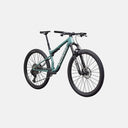 Bicicleta de montaña Specialized Epic 9 Sport de carbono en color verde azulado para competición XC con doble suspensión.