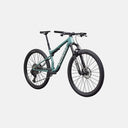 Bicicleta de montaña Specialized Epic 9 Sport de carbono en color verde azulado para competición XC con doble suspensión.