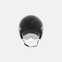 Casco aerodinámico KASK Bambino Pro negro con visera magnética transparente, ideal para ciclismo de contrarreloj.