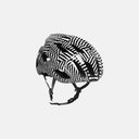 Casco de ciclismo KASK Mojito 3 Camo con diseño de rayas blancas y negras, ventilación optimizada y ajuste ergonómico.