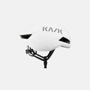 Casco de ciclismo aerodinámico KASK Nirvana en color blanco, disponible en Velo Store Mx para ruta y triatlón.