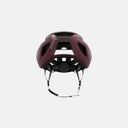 Casco de ciclismo Kask Sintesi color granate, vista trasera con sistema de ajuste Ergo Fit y detalles reflectantes.