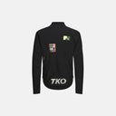 Chaqueta de ciclismo Velo Store Mx T.K.O. Essential negra con detalles gráficos, bolsillos traseros y logo reflectante