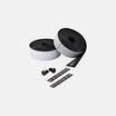 Cinta de manubrio Velo Store Mx Ciclovation Advanced Leather Touch en color blanco y negro con acolchado de gel