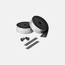 Cinta de manubrio Velo Store Mx Ciclovation Advanced Leather Touch color plata con acolchado de gel y tapones Vortex