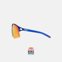 Gafas de ciclismo Velo Store Mx KOO HYPE edición Red Bull BORA-hansgrohe con lente tórica Zeiss roja y montura azul.
