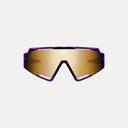 Gafas de ciclismo Velo Store Mx Koo Spectro Luce con montura morada y lente Zeiss dorada de visión panorámica