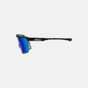 Gafas de ciclismo Velo Store Mx Scicon Aerowatt con montura negra y lente espejada azul, vista lateral.