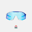 Gafas de ciclismo Velo Store Mx Koo Demos edición especial BORA-hansgrohe con lente espejada azul y montura blanca