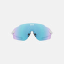 Gafas de ciclismo Velo Store Mx Koo Supernova blancas con lente tórica Zeiss turquesa de diseño sin montura