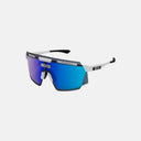 Gafas deportivas Scicon Aerowatt de Velo Store Mx con lente azul espejada, montura blanca y tecnología de ventilación.