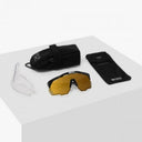 Gafas de ciclismo Velo Store Mx Scicon Aerowing Negro R con lente fotocromática, estuche y accesorios incluidos.