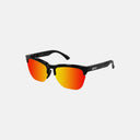 Gafas de sol Velo Store Mx Scicon Gravel con marco negro y lentes reflectantes naranjas de diseño deportivo