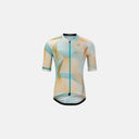Jersey de ciclismo Velo Store Mx Velocio Artist GEO con estampado geométrico en tonos azul y naranja, corte entallado.