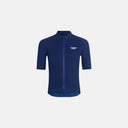 Jersey de ciclismo azul marino Velo Store Mx Essential con cremallera completa y ajuste cómodo para rutas largas.