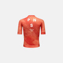Jersey de ciclismo Velo Store Mx Pas Normal Studios Mechanism en color naranja con estampado y logo en la espalda.