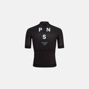 Jersey de ciclismo negro Velo Store Mx Pas Normal Studios Mechanism con logo PNS y ajuste aerodinámico de carrera