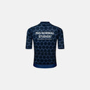 Jersey de ciclismo Velo Store Mx Essential Dot Dark Navy con estampado de puntos y logo en la espalda