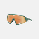 Gafas deportivas Velo Store Mx Koo Spectro con montura verde y lente espejada naranja para ciclismo de alto rendimiento