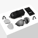 Lentes de ciclismo Velo Store Mx Scicon Aerojet Titanium con lentes intercambiables, estuche y accesorios en fondo blanco