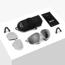 Lentes de ciclismo Velo Store Mx Scicon Aerojet Titanium con montura gris, lentes intercambiables y estuche protector.