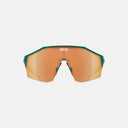 Lentes deportivos Velo Store Mx Koo Alibi con montura verde y lente espejada naranja para ciclismo y running