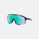 Lentes Velo Store Mx Koo Demos con montura negra y lente panorámica espejada verde para ciclismo y deporte outdoor