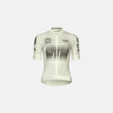 Maillot de ciclismo Pas Normal Studios Mechanism en color blanco roto con ajuste aerodinámico y logos estampados.