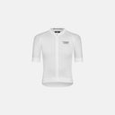 Maillot de ciclismo blanco Pas Normal Studios Mechanism con ajuste aerodinámico y tejido transpirable de Velo Store Mx